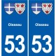 53 Mayenne blason autocollant plaque stickers ville