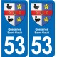 53 Mayenne blason autocollant plaque stickers ville