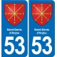 53 Mayenne blason autocollant plaque stickers ville