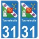 31 Tournefeuille ville autocollant plaque blason stickers