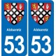53 Mayenne blason autocollant plaque stickers ville