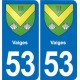 53 Mayenne blason autocollant plaque stickers ville
