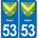 53 Mayenne blason autocollant plaque stickers ville