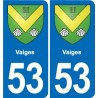 53 Mayenne blason autocollant plaque stickers ville