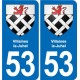 53 Mayenne blason autocollant plaque stickers ville