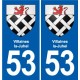 53 Mayenne blason autocollant plaque stickers ville