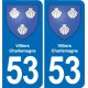 53 Mayenne blason autocollant plaque stickers ville