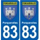 83 Porquerolles autocollant plaque immatriculation ville sticker auto