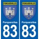 83 Porquerolles autocollant plaque immatriculation ville sticker auto