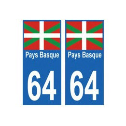 64 Pays Basque autocollant plaque