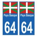 64 Pays Basque autocollant plaque