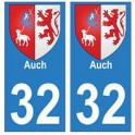 32 Auch etiqueta engomada de la placa de escudo de armas el escudo de armas de pegatinas departamento