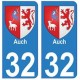 32 Auch autocollant plaque blason armoiries stickers département