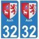 32 Auch autocollant plaque blason armoiries stickers département