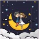 Couple sur la lune sticker autocollant interrupteur