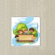 Les enfants in park sticker autocollant interrupteur