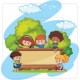 Les enfants in park sticker autocollant interrupteur
