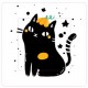 Chat noir sticker autocollant interrupteur