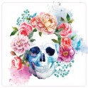 Crâne avec des fleurs sticker autocollant interrupteur