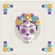 Crâne mexicain sticker autocollant interrupteur