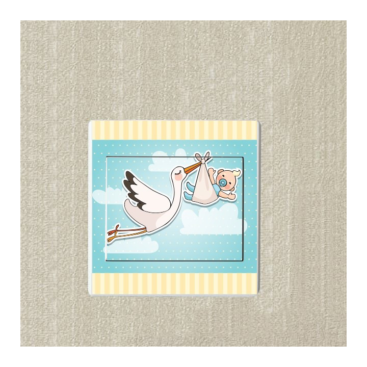 Cigogne avec bébé sticker autocollant interrupteur