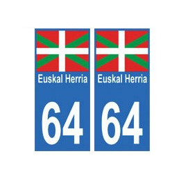 64 Euskal Herria autocollant plaque