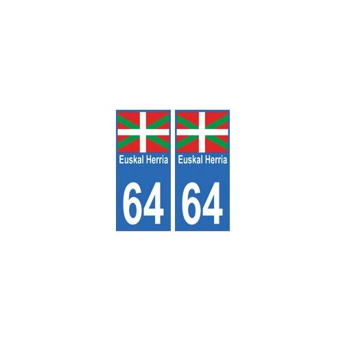 64 Euskal Herria autocollant plaque