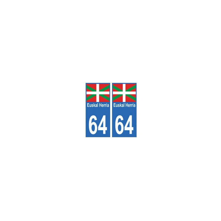 64 Euskal Herria autocollant plaque