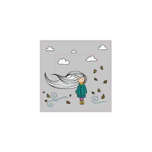 Fille d'automne sticker autocollant interrupteur