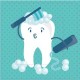 Brossage de dents sticker autocollant interrupteur