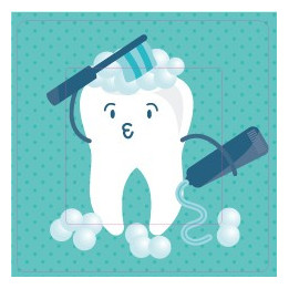 Brossage de dents sticker autocollant interrupteur