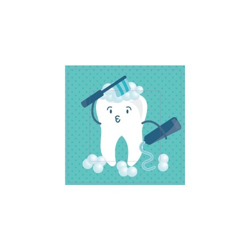 Brossage de dents sticker autocollant interrupteur