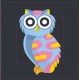 Hibou Bleu sticker autocollant interrupteur
