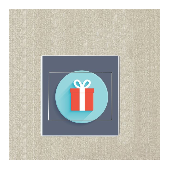 Boîte cadeau sticker autocollant interrupteur