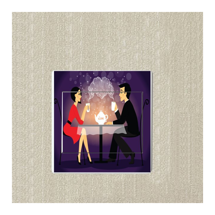 Couple boit du thé sticker autocollant interrupteur