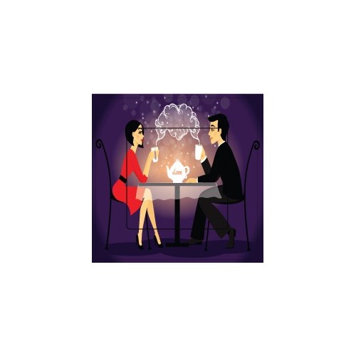 Couple boit du thé sticker autocollant interrupteur
