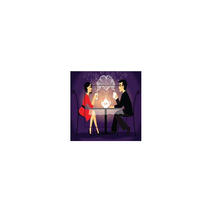 Couple boit du thé sticker autocollant interrupteur