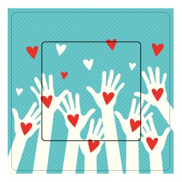 Main et coeur sticker autocollant interrupteur