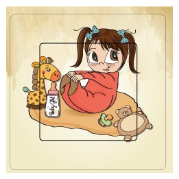 Bébé mignon fille sticker autocollant interrupteur