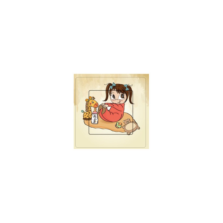 Bébé mignon fille sticker autocollant interrupteur