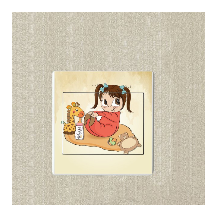 Bébé mignon fille sticker autocollant interrupteur