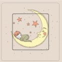 Bébé sur la lune sticker autocollant interrupteur