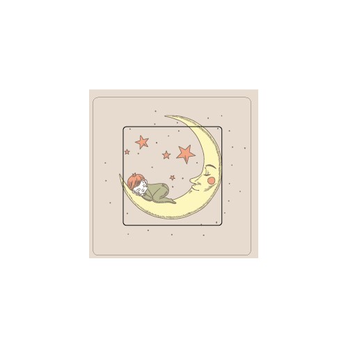 Bébé sur la lune sticker autocollant interrupteur