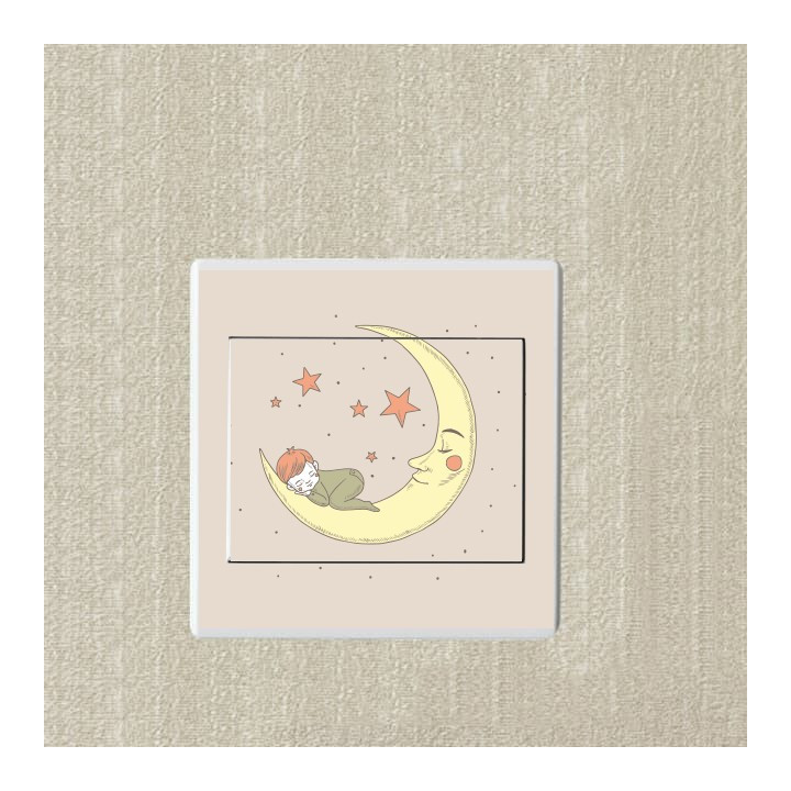 Bébé sur la lune sticker autocollant interrupteur