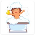 Bébé Dans La Baignoire  sticker autocollant interrupteur