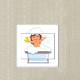 Bébé Dans La Baignoire  sticker autocollant interrupteur