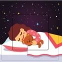 Fille endormie sticker autocollant interrupteur