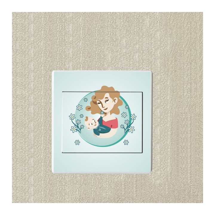 Maman et bébé sticker autocollant interrupteur