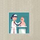 Docteur pédiatre médecin examinant bébé sticker autocollant interrupteur