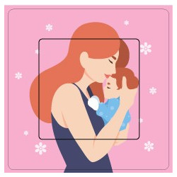 Belle femme avec son fils sticker autocollant interrupteur